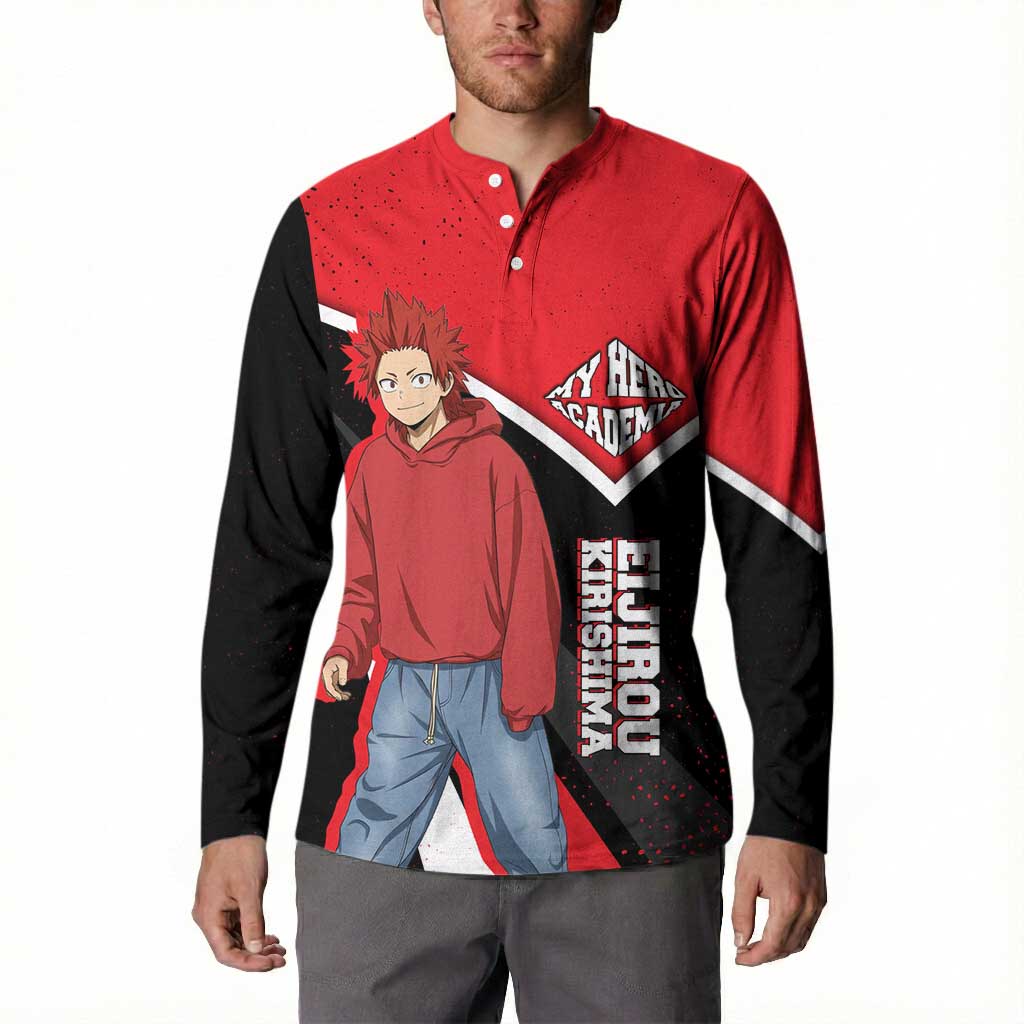 Eijirou Kirishima My Hero Academia Button Sweatshirt Bold Comic-Inspired Anime Style