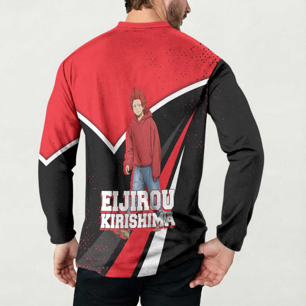 Eijirou Kirishima My Hero Academia Button Sweatshirt Bold Comic-Inspired Anime Style