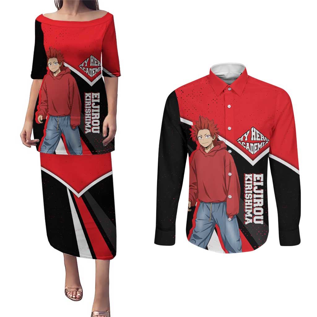 Eijirou Kirishima My Hero Academia Couples Matching Puletasi and Long Sleeve Button Shirt Bold Comic-Inspired Anime Style