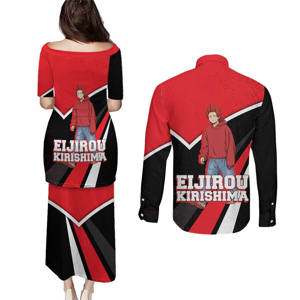Eijirou Kirishima My Hero Academia Couples Matching Puletasi and Long Sleeve Button Shirt Bold Comic-Inspired Anime Style