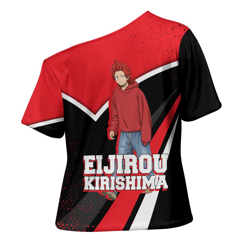 Eijirou Kirishima My Hero Academia Cross Shoulder Shirt Bold Comic-Inspired Anime Style