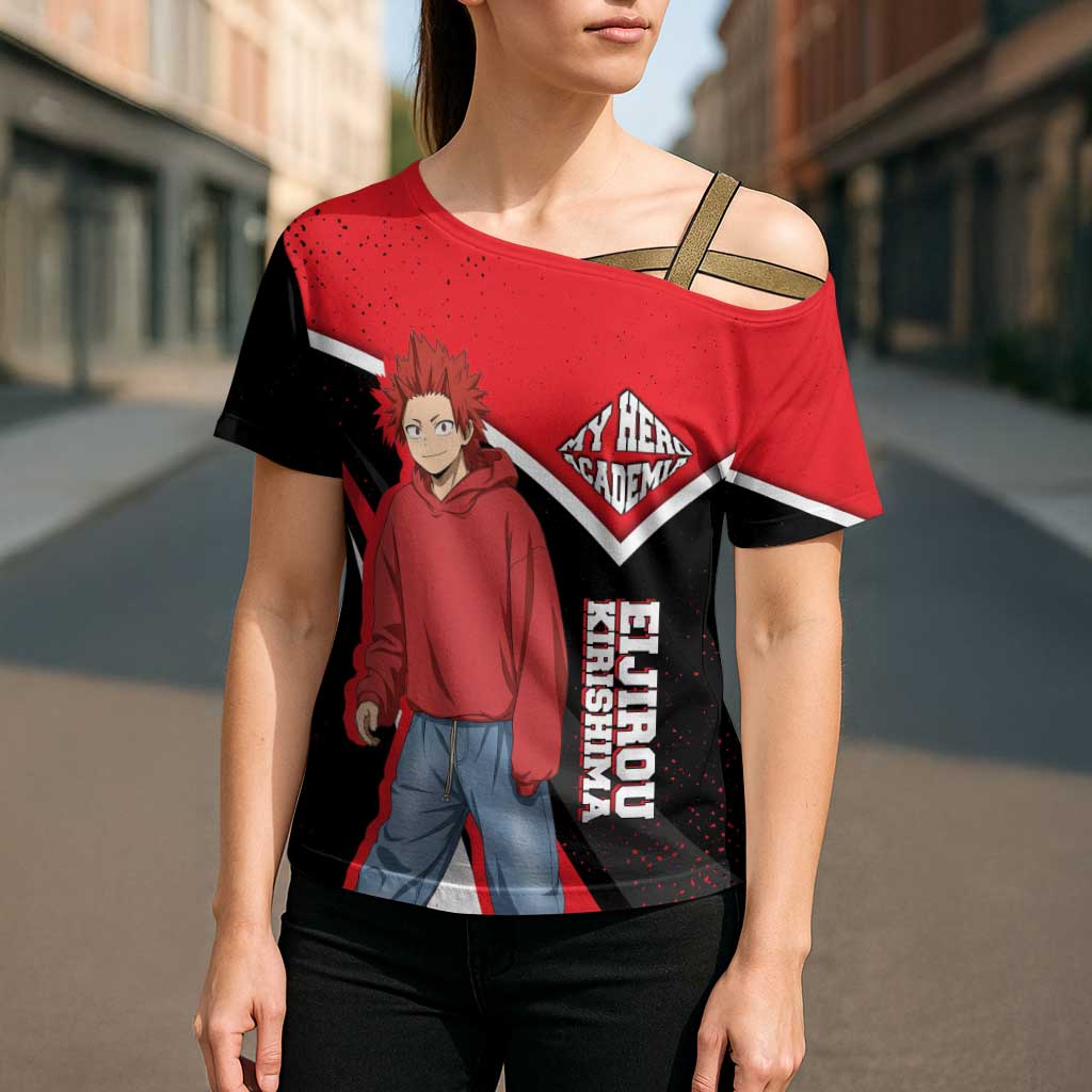 Eijirou Kirishima My Hero Academia Cross Shoulder Shirt Bold Comic-Inspired Anime Style
