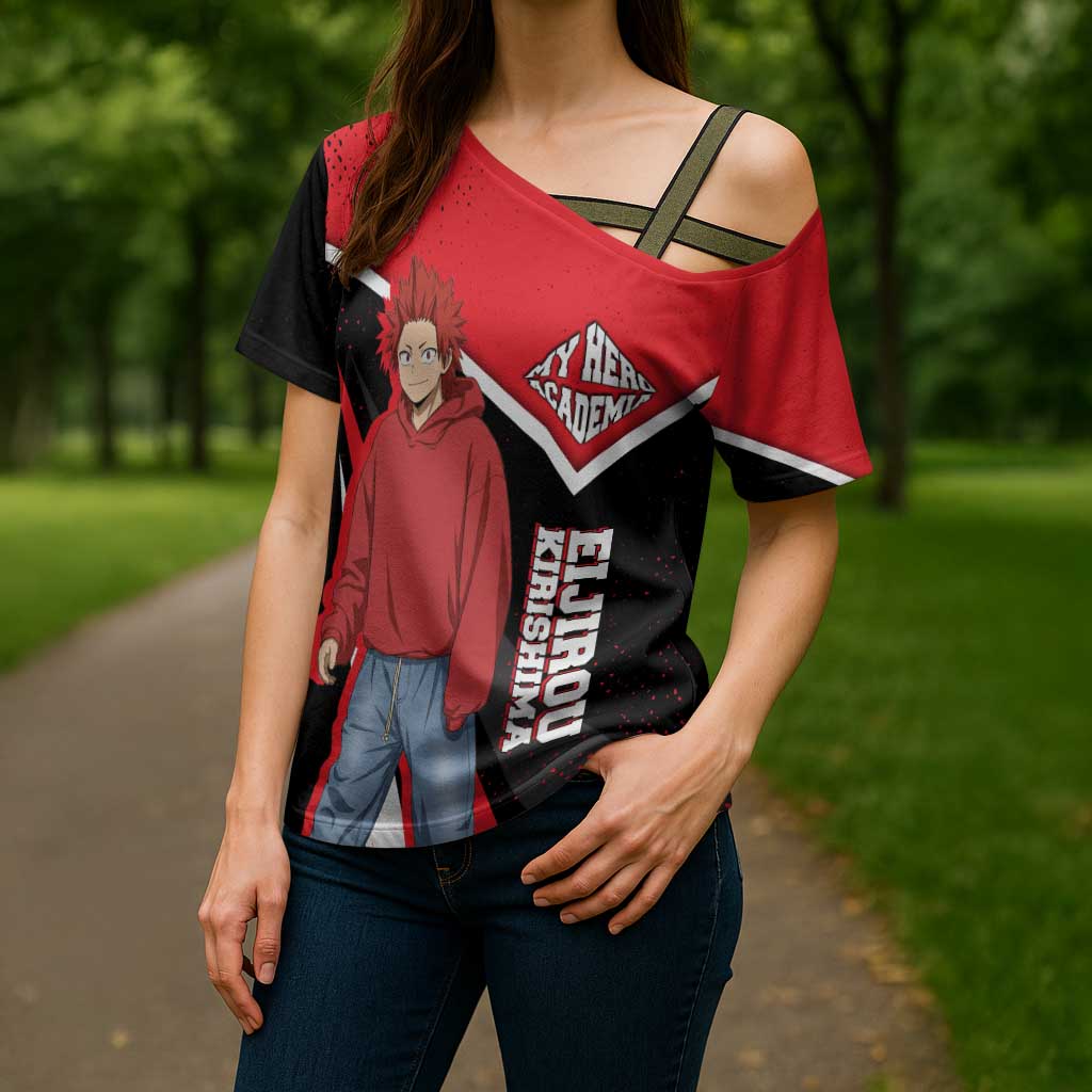 Eijirou Kirishima My Hero Academia Cross Shoulder Shirt Bold Comic-Inspired Anime Style