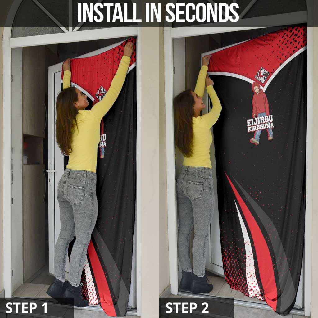 Eijirou Kirishima My Hero Academia Door Cover Bold Comic-Inspired Anime Style
