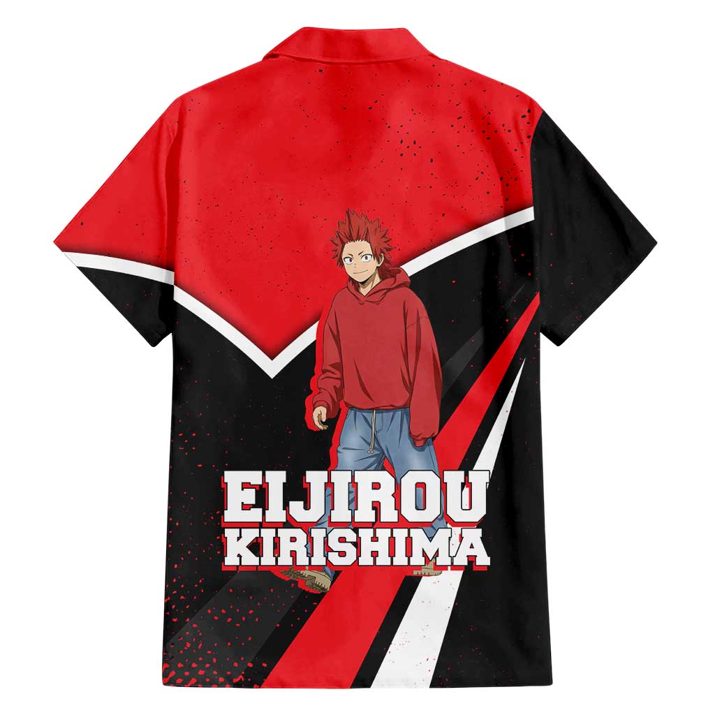 Eijirou Kirishima My Hero Academia Family Matching Off Shoulder Maxi Dress and Hawaiian Shirt Bold Comic-Inspired Anime Style