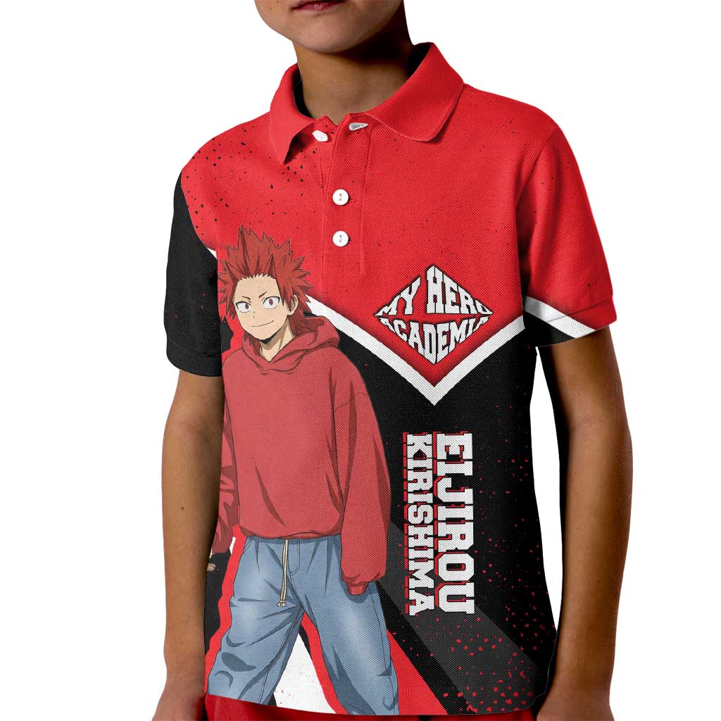 Eijirou Kirishima My Hero Academia Kid Polo Shirt Bold Comic-Inspired Anime Style
