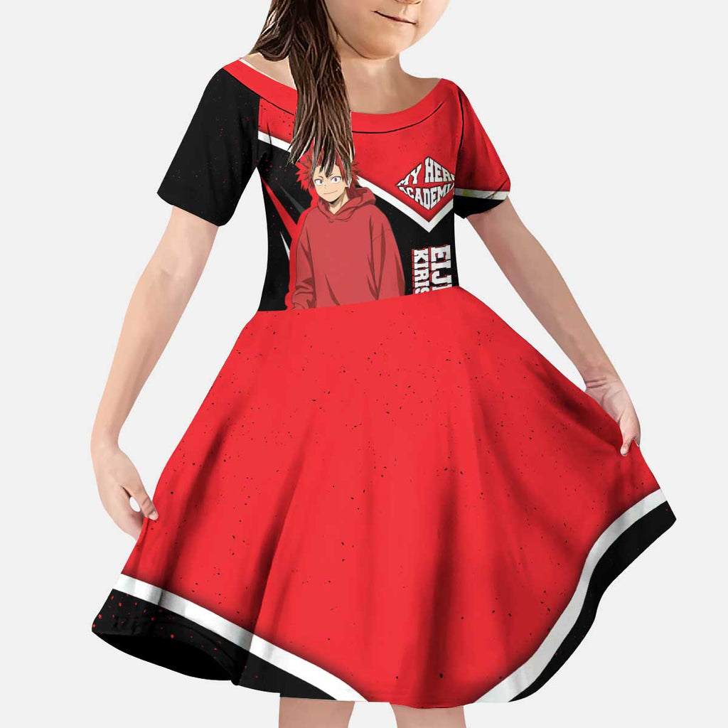Eijirou Kirishima My Hero Academia Kid Short Sleeve Dress Bold Comic-Inspired Anime Style