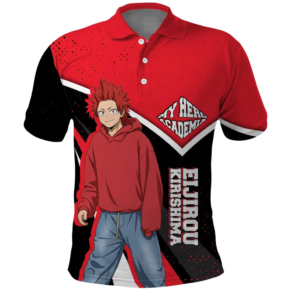 Eijirou Kirishima My Hero Academia Polo Shirt Bold Comic-Inspired Anime Style
