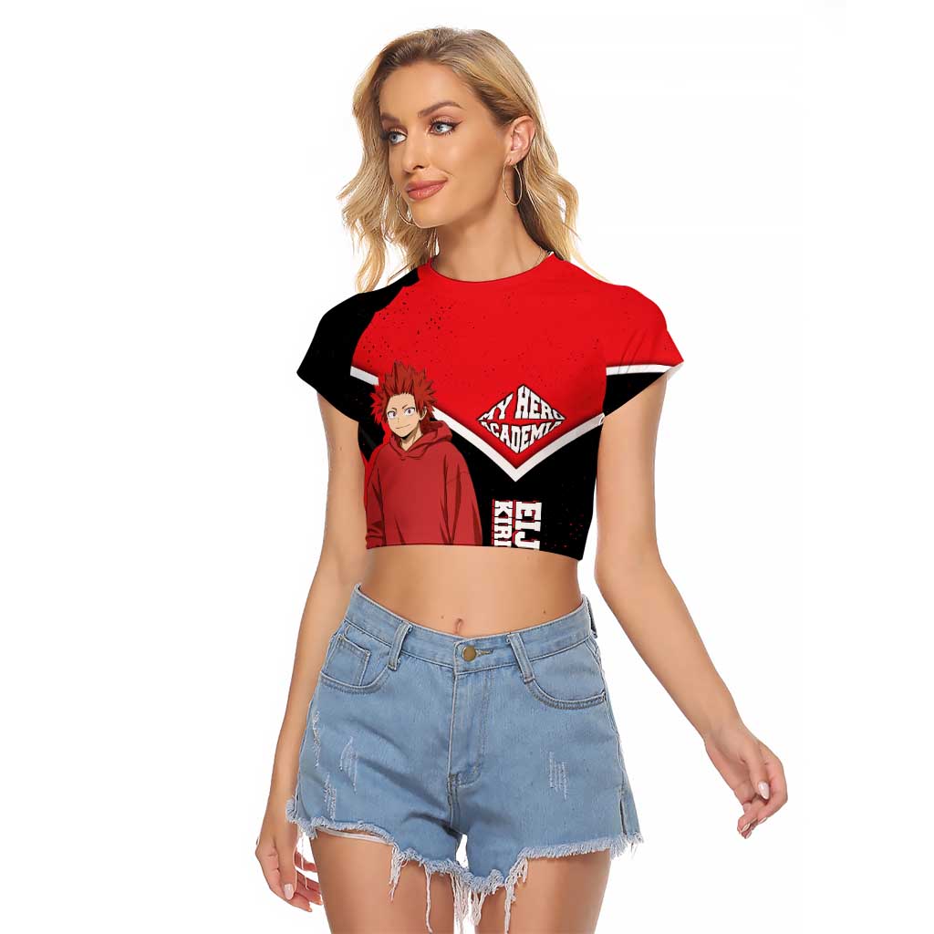 Eijirou Kirishima My Hero Academia Raglan Cropped T Shirt Bold Comic-Inspired Anime Style