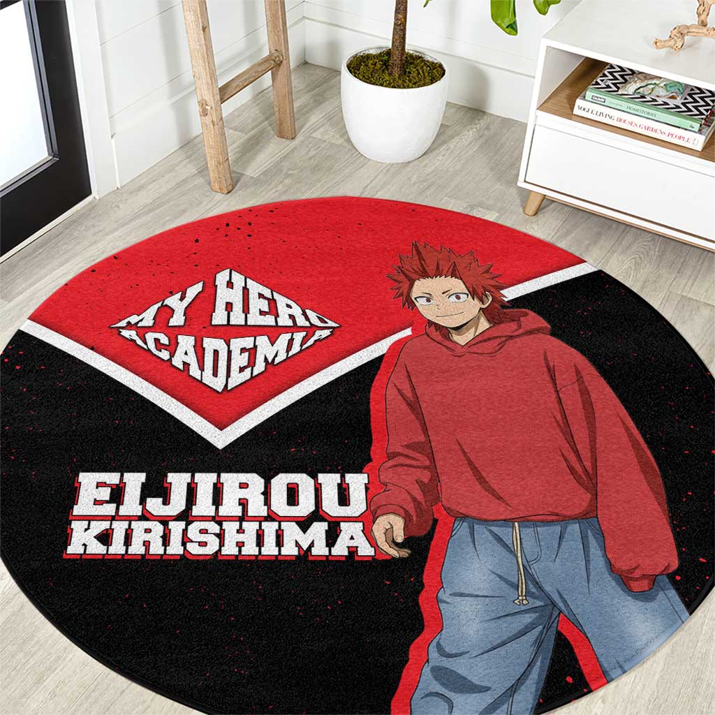 Eijirou Kirishima My Hero Academia Round Carpet Bold Comic-Inspired Anime Style