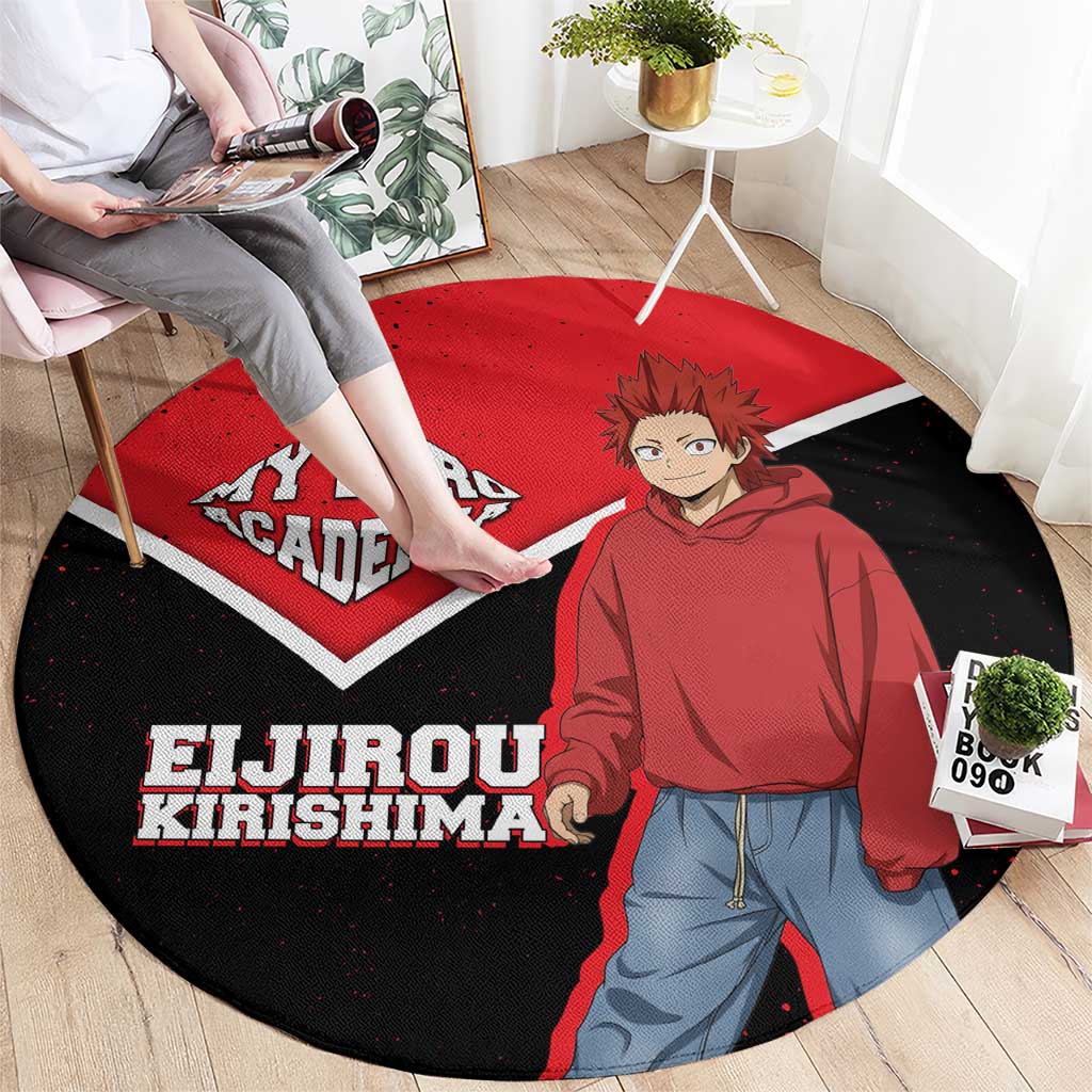 Eijirou Kirishima My Hero Academia Round Carpet Bold Comic-Inspired Anime Style