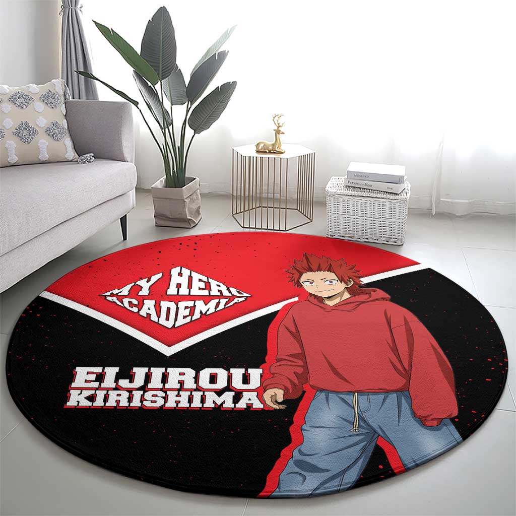 Eijirou Kirishima My Hero Academia Round Carpet Bold Comic-Inspired Anime Style