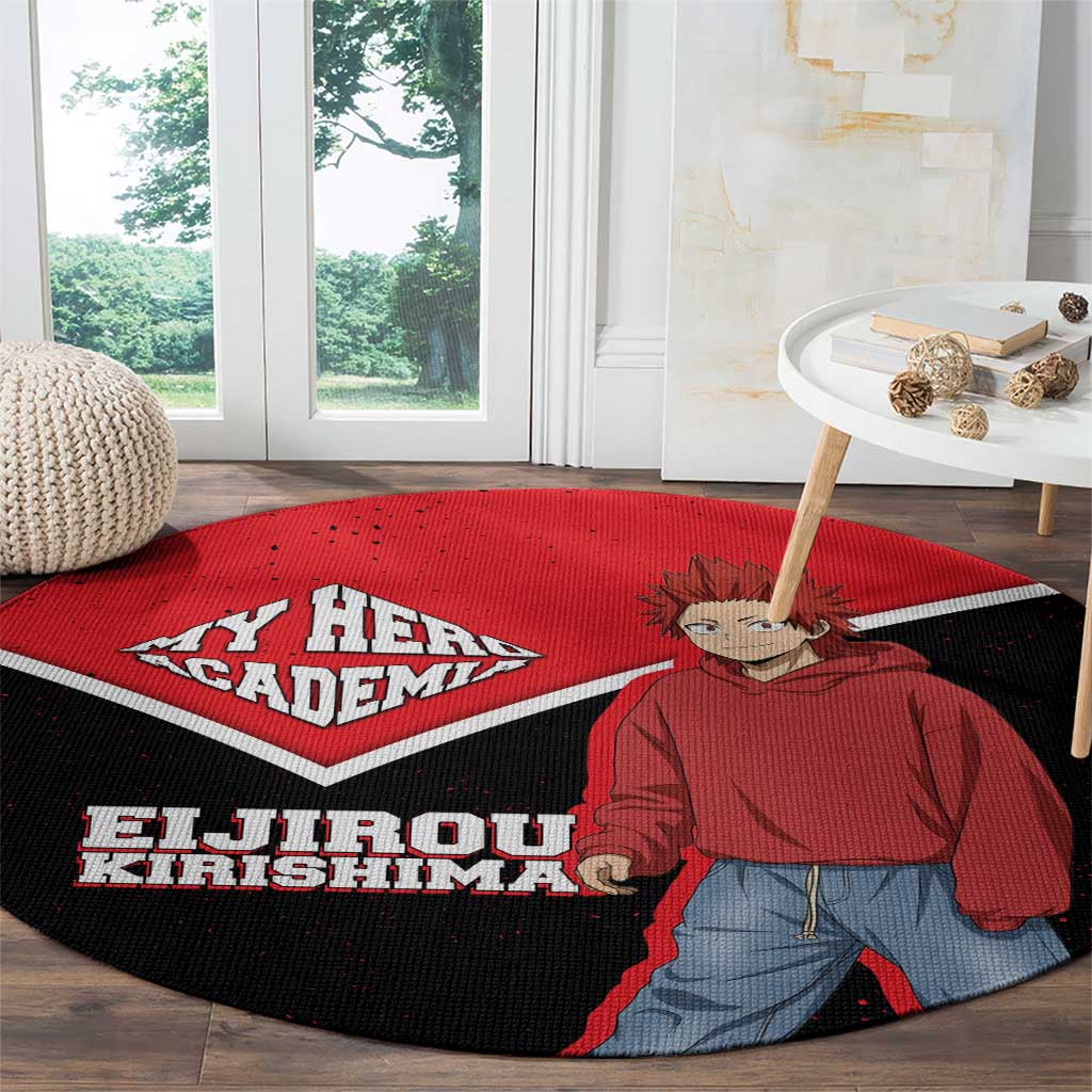Eijirou Kirishima My Hero Academia Round Carpet Bold Comic-Inspired Anime Style