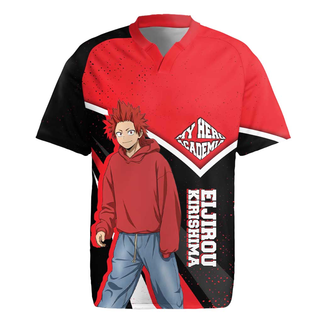 Eijirou Kirishima My Hero Academia Rugby Jersey Bold Comic-Inspired Anime Style
