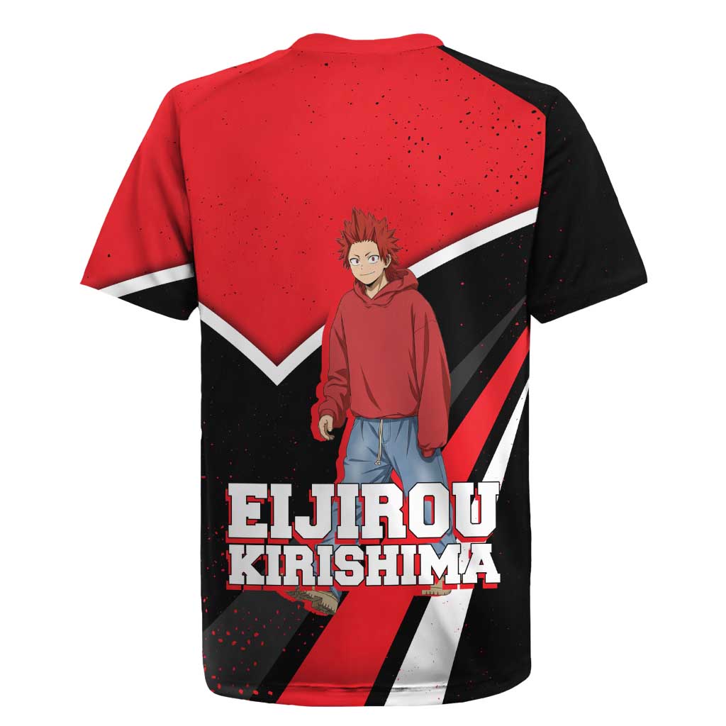 Eijirou Kirishima My Hero Academia Rugby Jersey Bold Comic-Inspired Anime Style