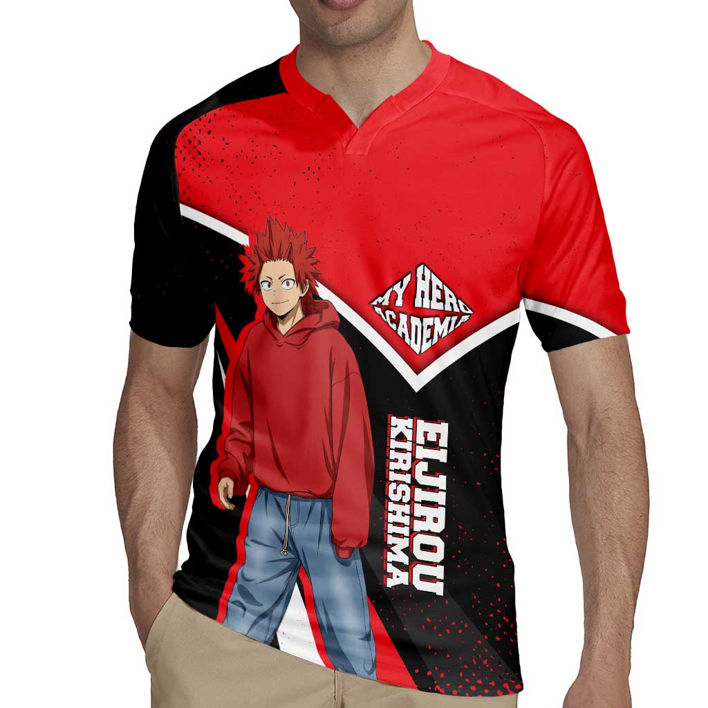 Eijirou Kirishima My Hero Academia Rugby Jersey Bold Comic-Inspired Anime Style