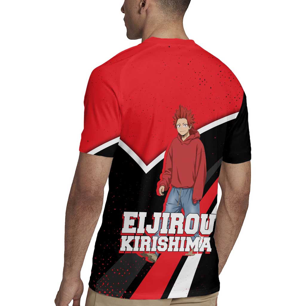 Eijirou Kirishima My Hero Academia Rugby Jersey Bold Comic-Inspired Anime Style