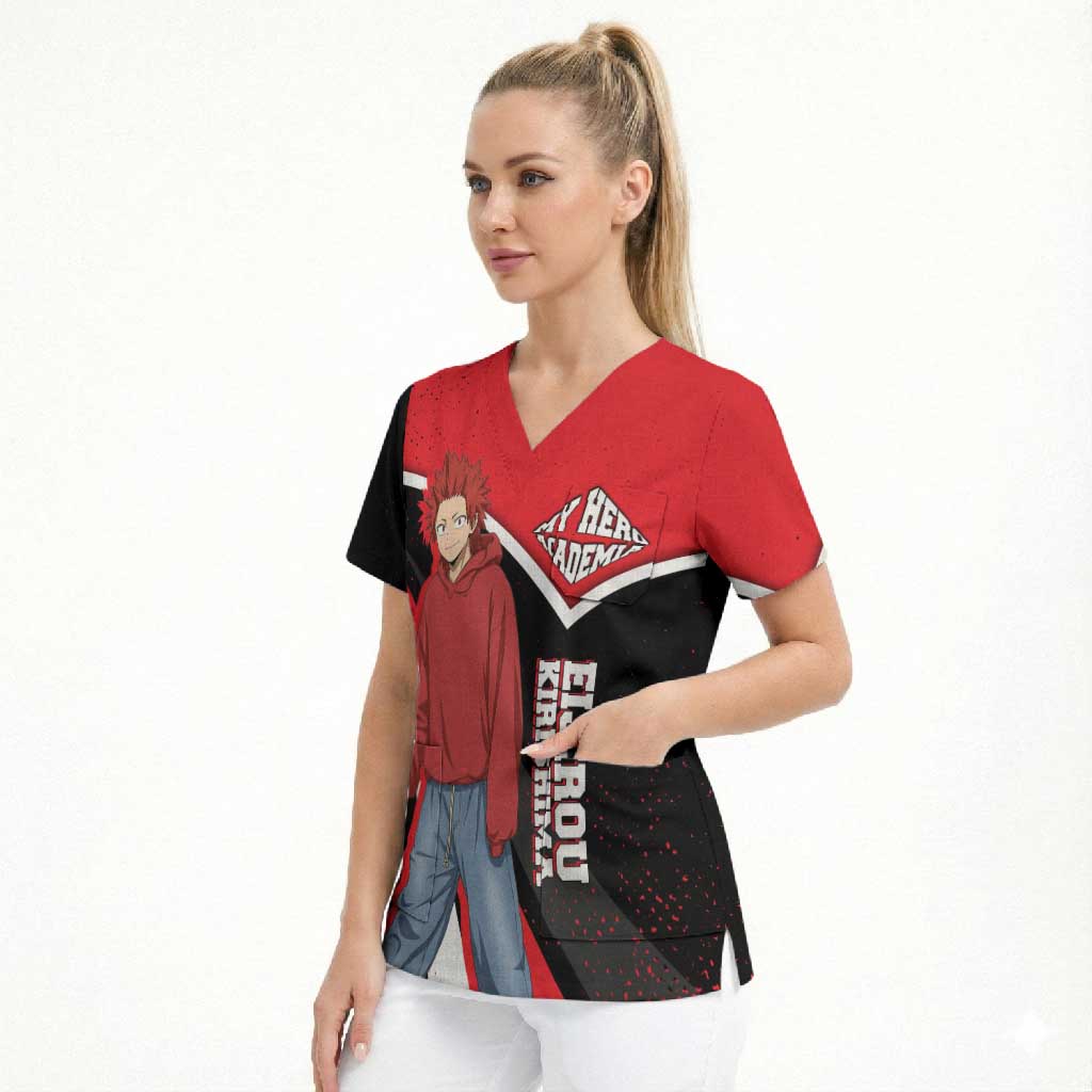 Eijirou Kirishima My Hero Academia Scrub Top Bold Comic-Inspired Anime Style