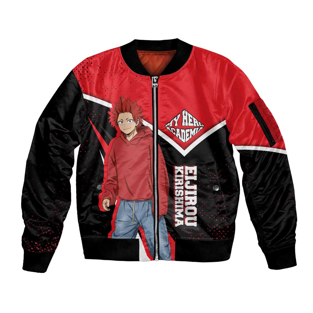 Eijirou Kirishima My Hero Academia Sleeve Zip Bomber Jacket Bold Comic-Inspired Anime Style