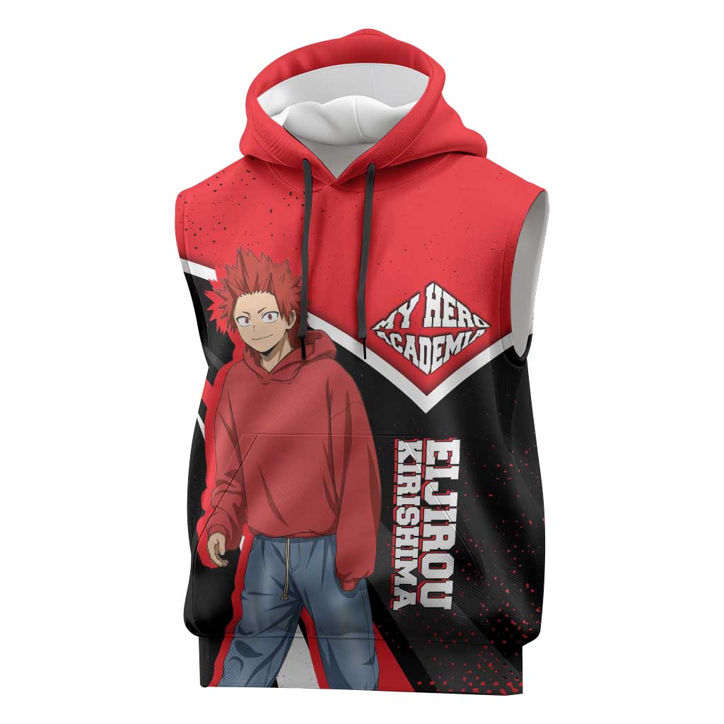 Eijirou Kirishima My Hero Academia Sleeveless Hoodie Bold Comic-Inspired Anime Style
