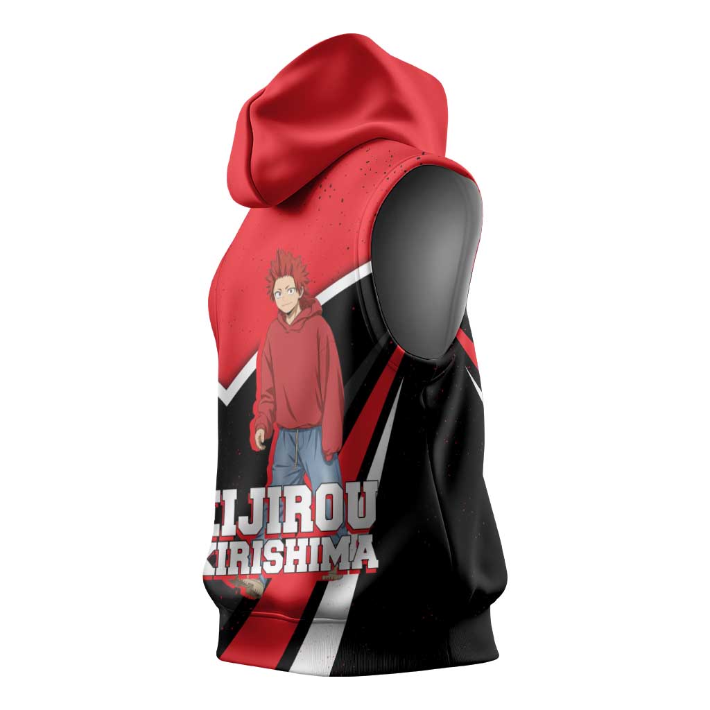Eijirou Kirishima My Hero Academia Sleeveless Hoodie Bold Comic-Inspired Anime Style