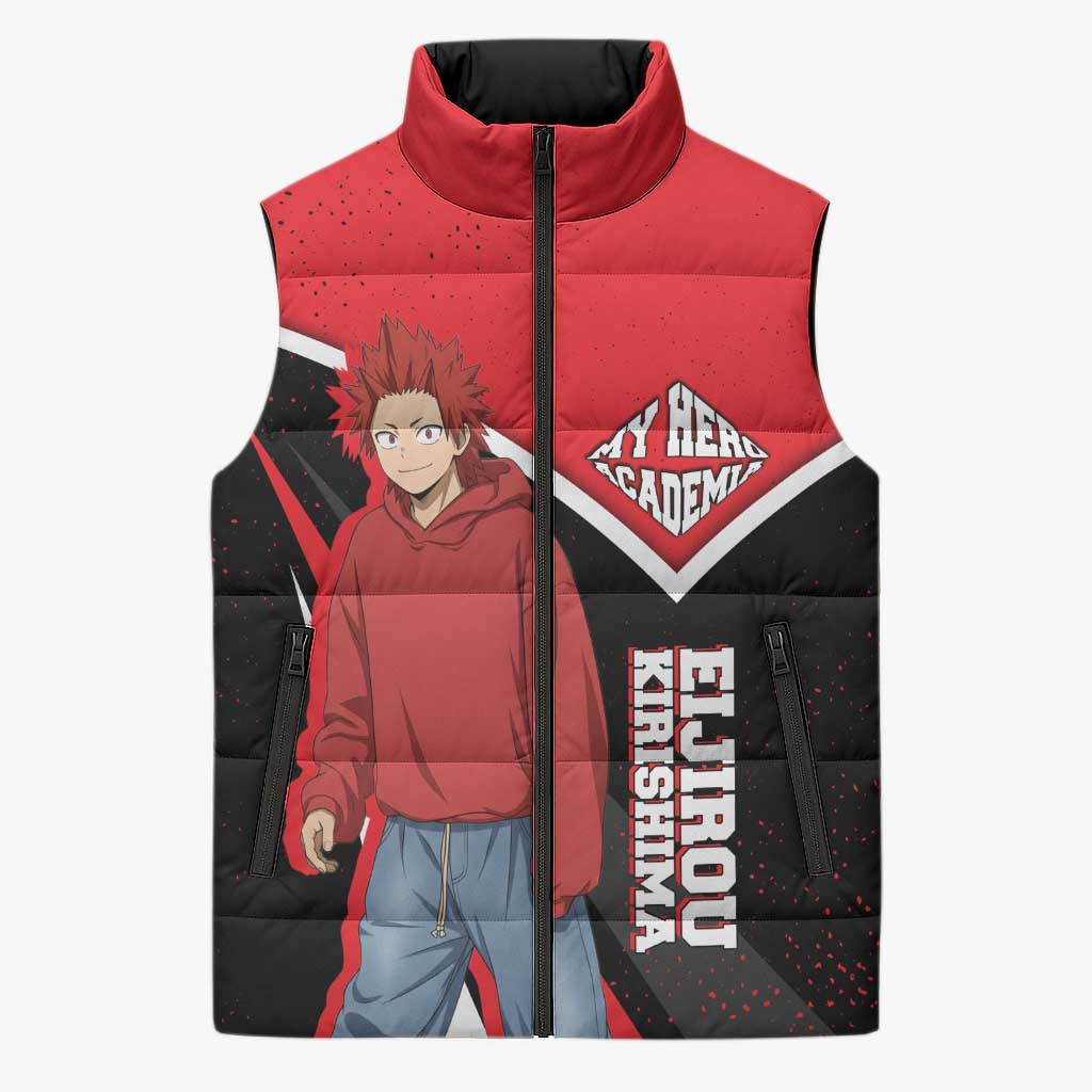 Eijirou Kirishima My Hero Academia Sleeveless Puffer Jacket Bold Comic-Inspired Anime Style