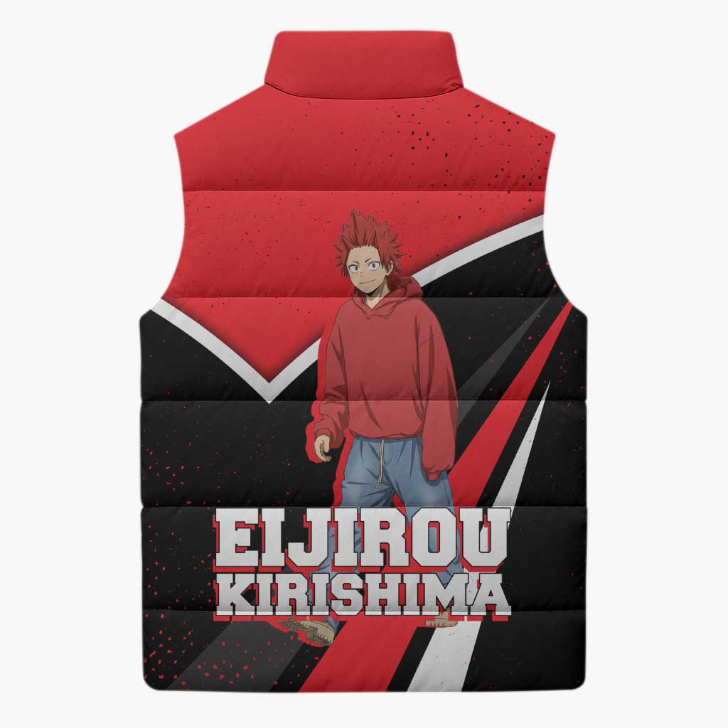 Eijirou Kirishima My Hero Academia Sleeveless Puffer Jacket Bold Comic-Inspired Anime Style