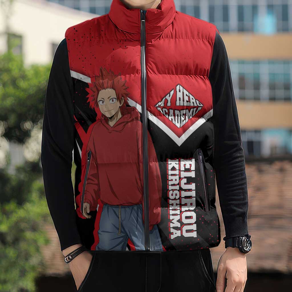 Eijirou Kirishima My Hero Academia Sleeveless Puffer Jacket Bold Comic-Inspired Anime Style