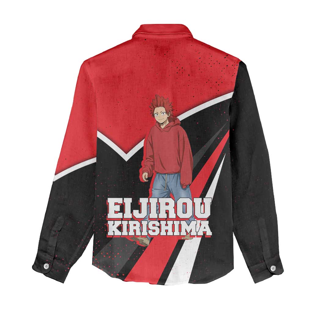 Eijirou Kirishima My Hero Academia Women Casual Shirt Bold Comic-Inspired Anime Style