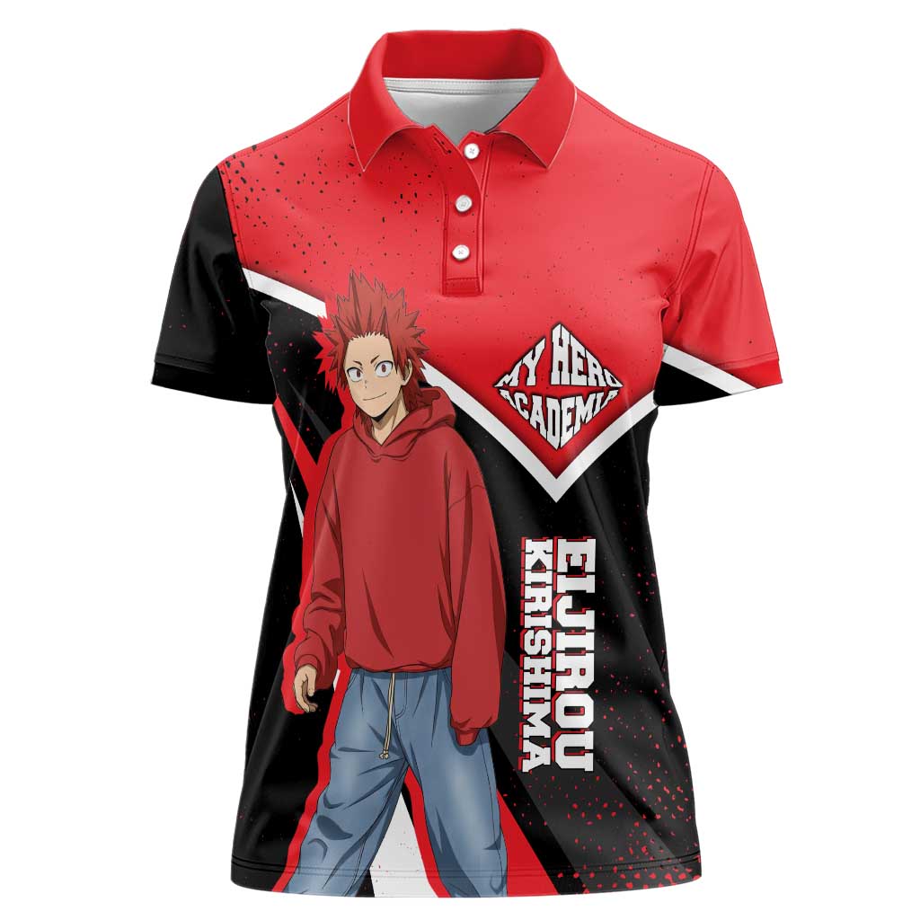 Eijirou Kirishima My Hero Academia Women Polo Shirt Bold Comic-Inspired Anime Style