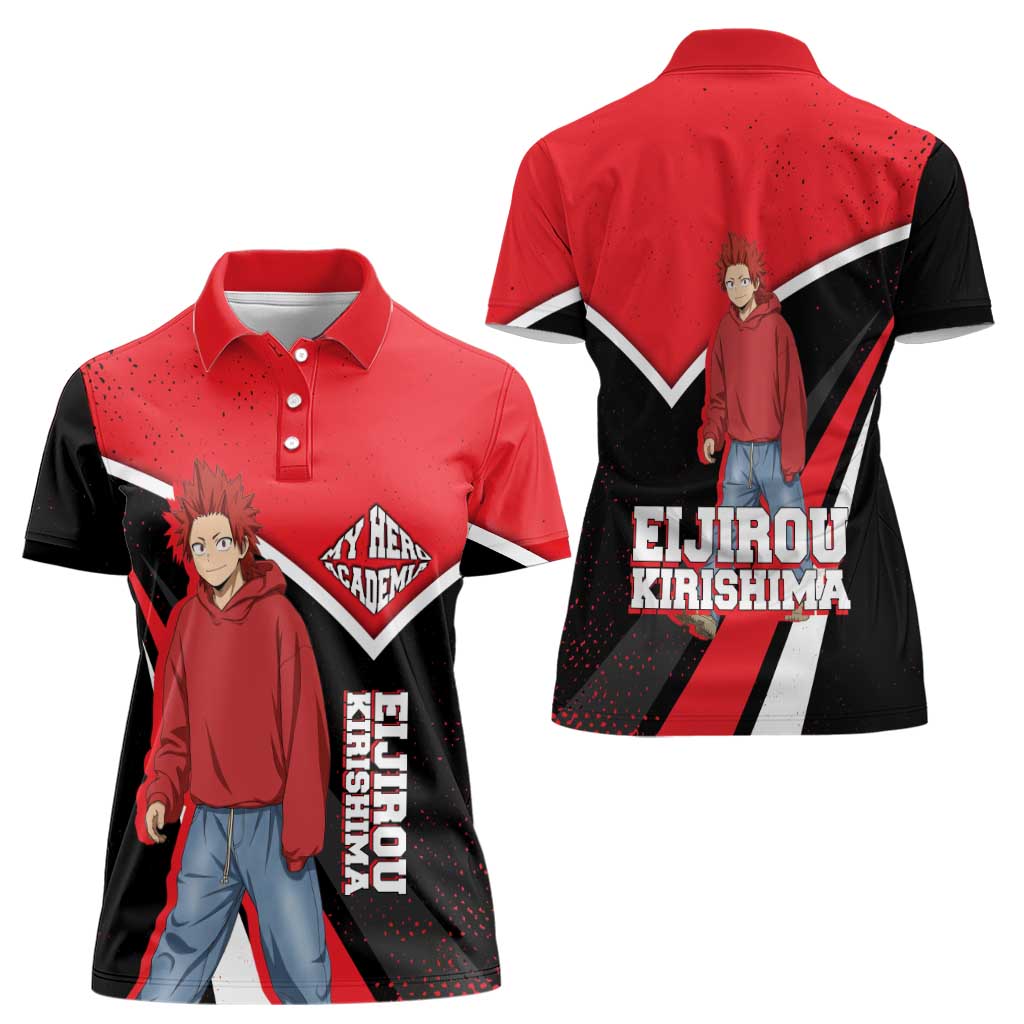 Eijirou Kirishima My Hero Academia Women Polo Shirt Bold Comic-Inspired Anime Style