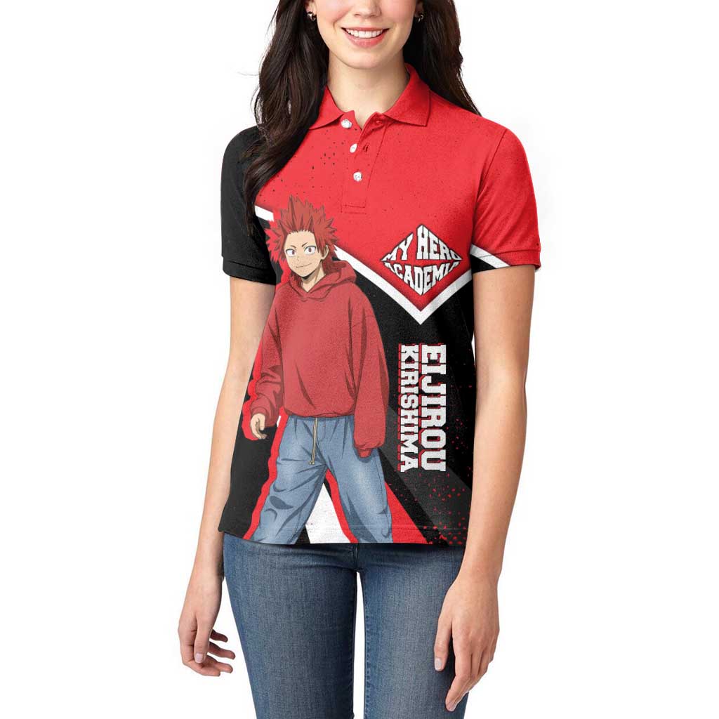 Eijirou Kirishima My Hero Academia Women Polo Shirt Bold Comic-Inspired Anime Style