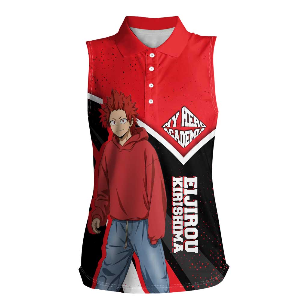 Eijirou Kirishima My Hero Academia Women Sleeveless Polo Shirt Bold Comic-Inspired Anime Style