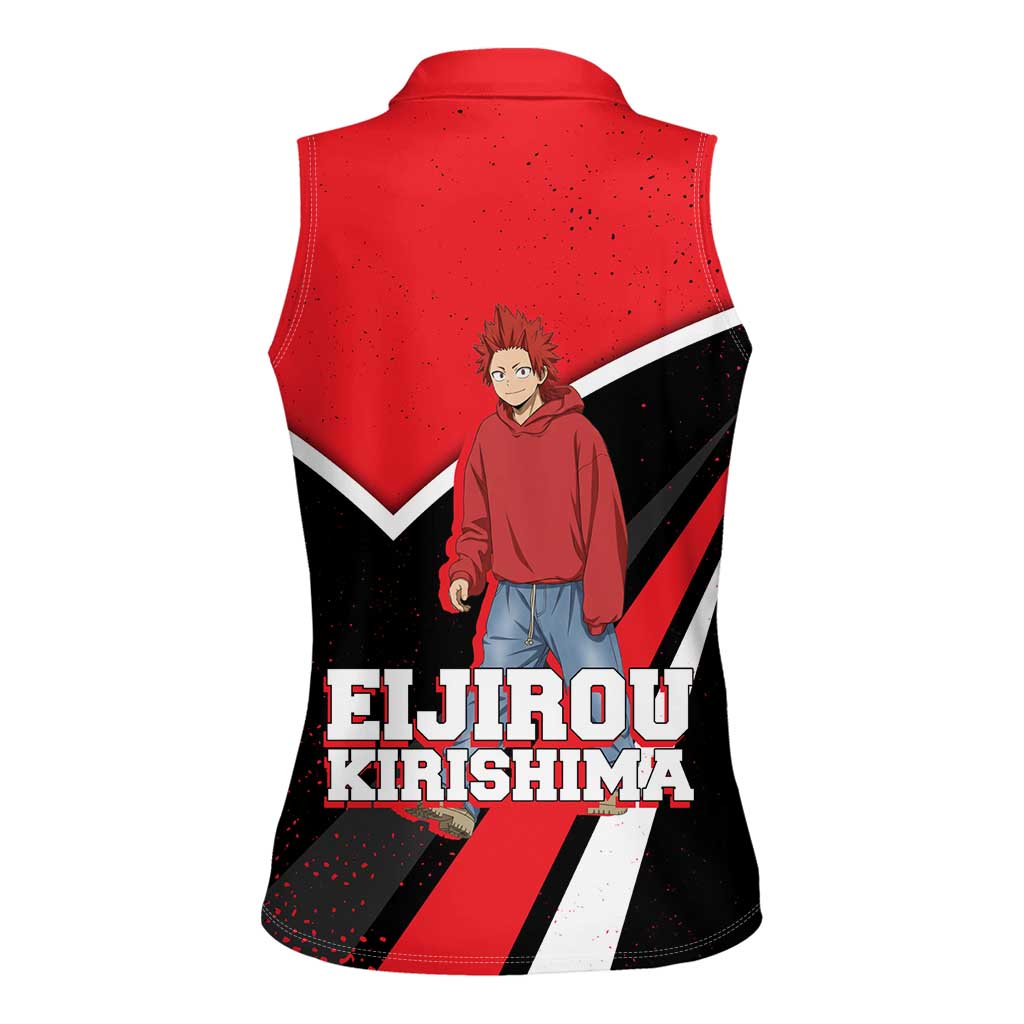 Eijirou Kirishima My Hero Academia Women Sleeveless Polo Shirt Bold Comic-Inspired Anime Style