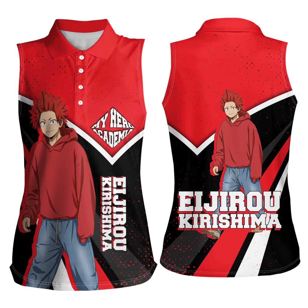 Eijirou Kirishima My Hero Academia Women Sleeveless Polo Shirt Bold Comic-Inspired Anime Style