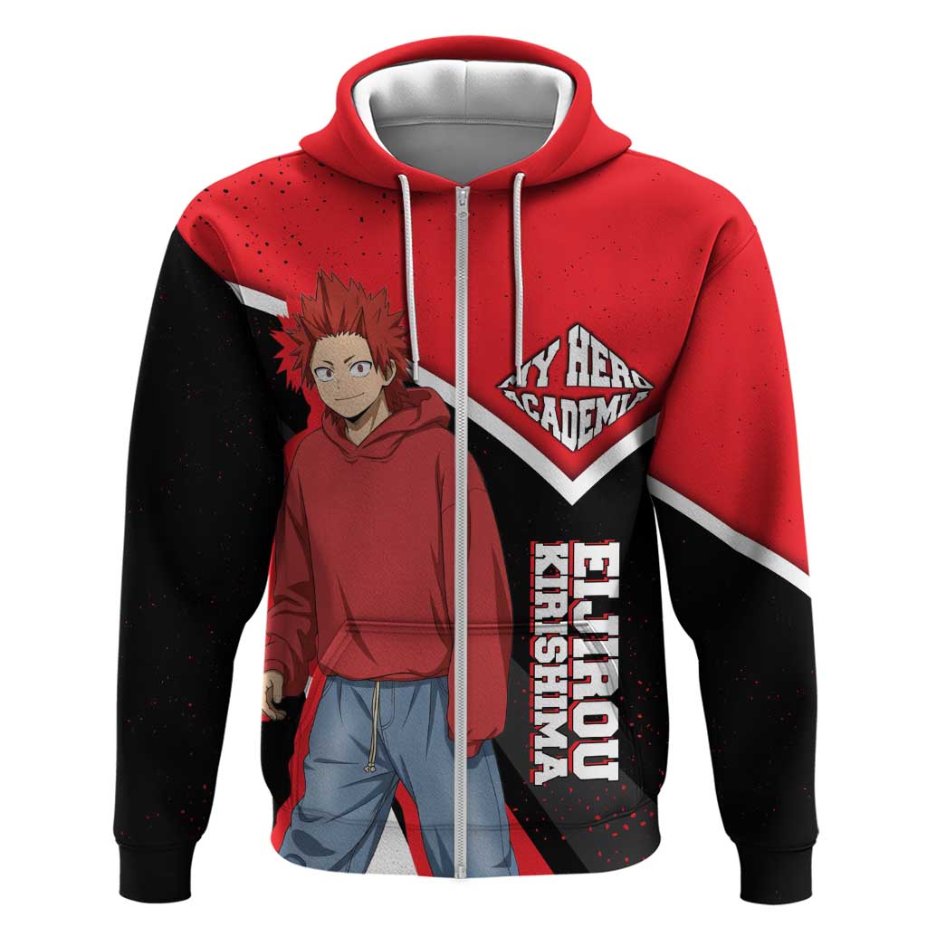 Eijirou Kirishima My Hero Academia Zip Hoodie Bold Comic-Inspired Anime Style
