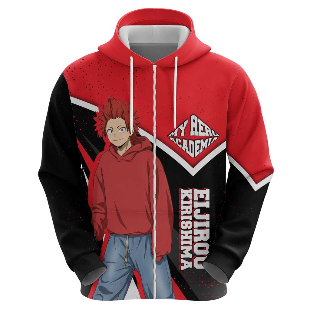 Eijirou Kirishima My Hero Academia Zip Hoodie Bold Comic-Inspired Anime Style