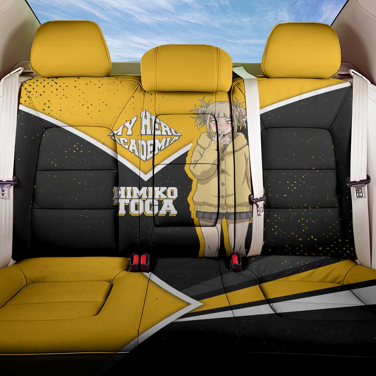 Himiko Toga My Hero Academia Back Car Seat Cover Anime Grunge Splatter Graphic Style