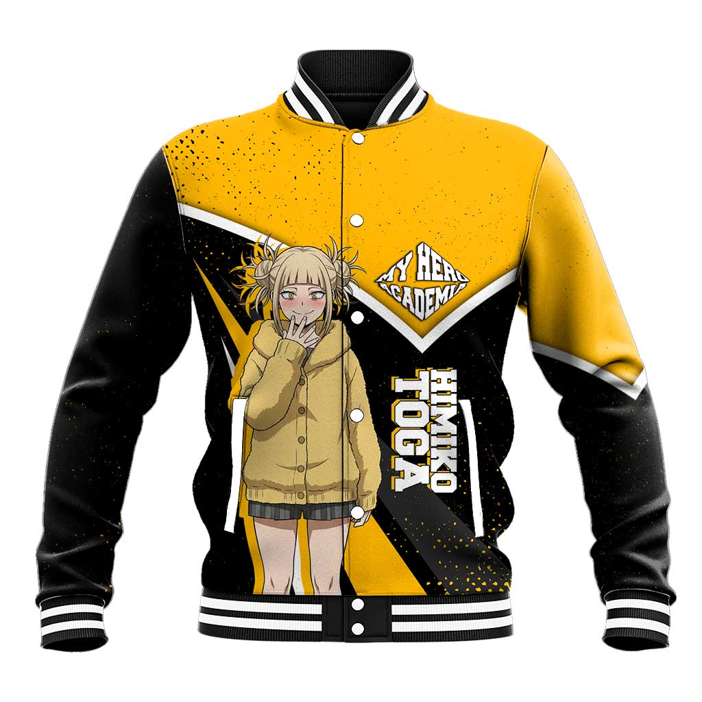 Himiko Toga My Hero Academia Baseball Jacket Anime Grunge Splatter Graphic Style