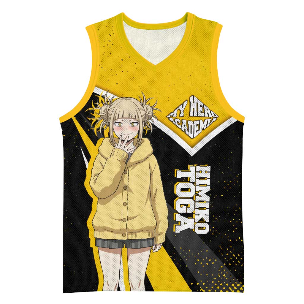 Himiko Toga My Hero Academia Basketball Jersey Anime Grunge Splatter Graphic Style