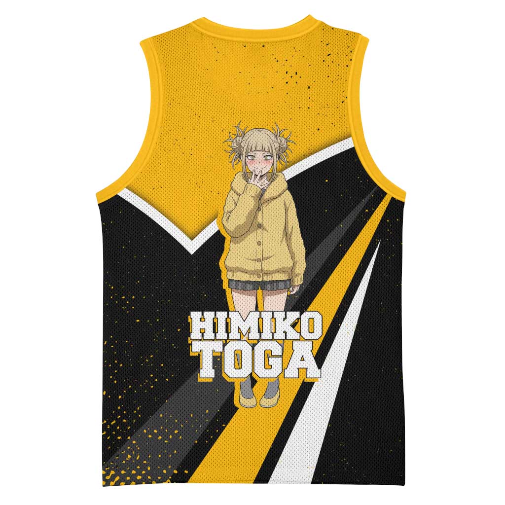 Himiko Toga My Hero Academia Basketball Jersey Anime Grunge Splatter Graphic Style