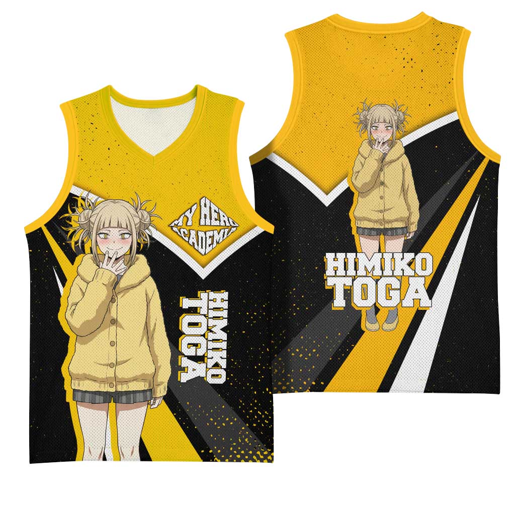 Himiko Toga My Hero Academia Basketball Jersey Anime Grunge Splatter Graphic Style