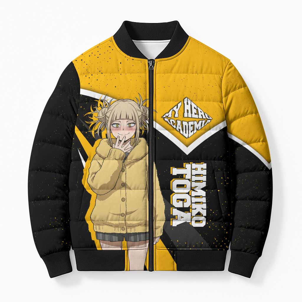 Himiko Toga My Hero Academia Bomber Puffer Jacket Anime Grunge Splatter Graphic Style