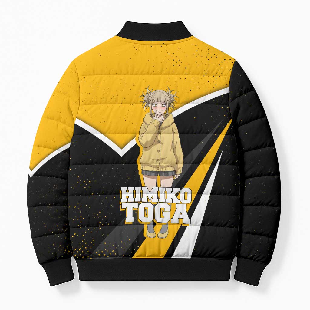 Himiko Toga My Hero Academia Bomber Puffer Jacket Anime Grunge Splatter Graphic Style