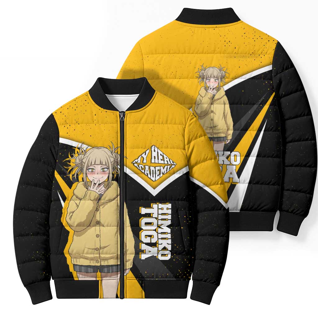 Himiko Toga My Hero Academia Bomber Puffer Jacket Anime Grunge Splatter Graphic Style