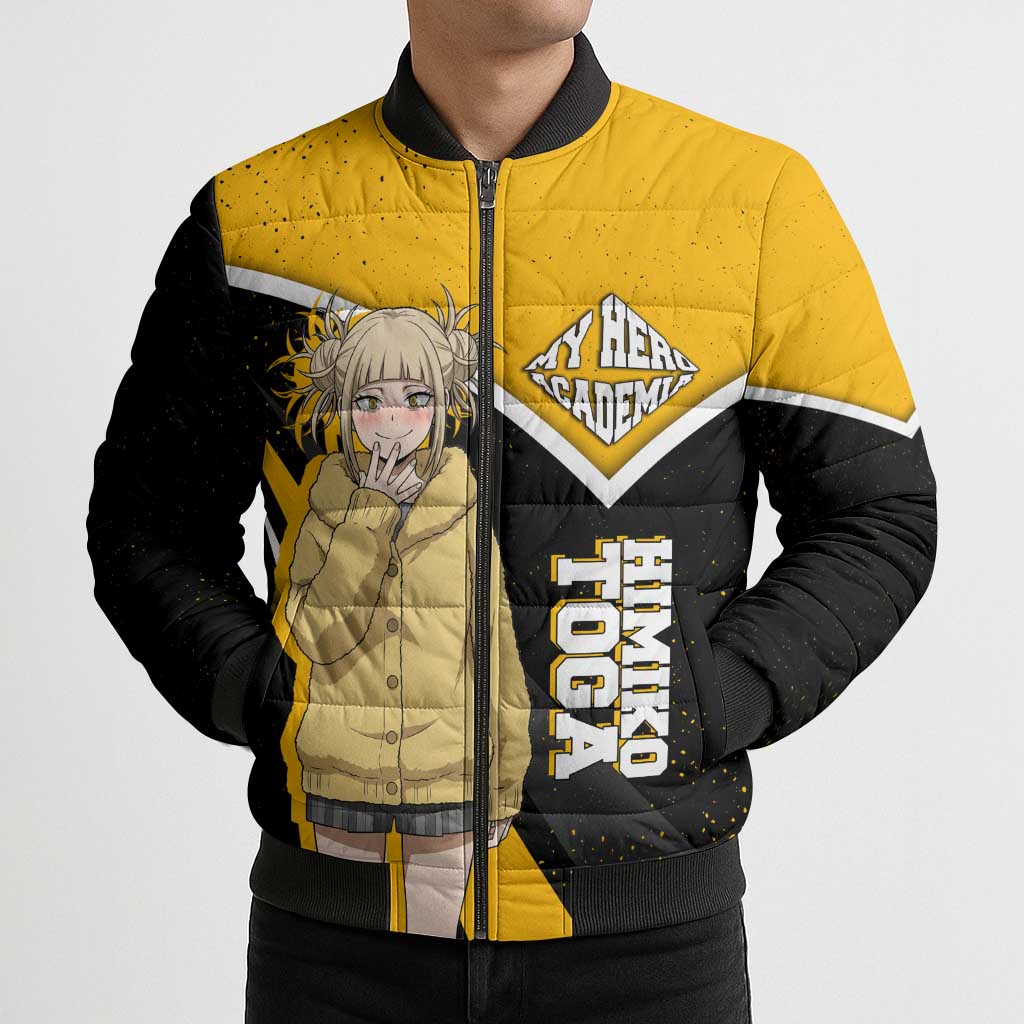 Himiko Toga My Hero Academia Bomber Puffer Jacket Anime Grunge Splatter Graphic Style