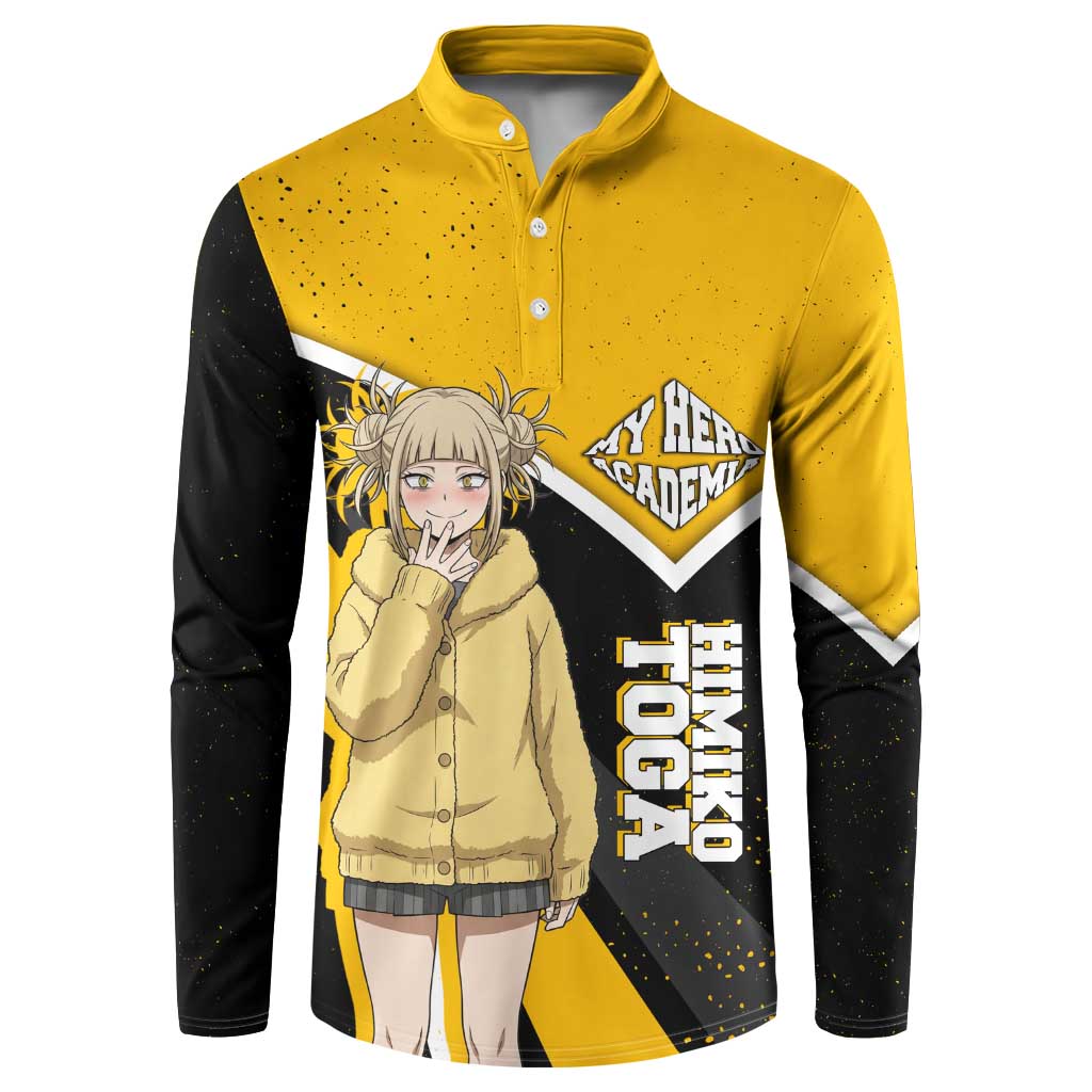 Himiko Toga My Hero Academia Button Sweatshirt Anime Grunge Splatter Graphic Style
