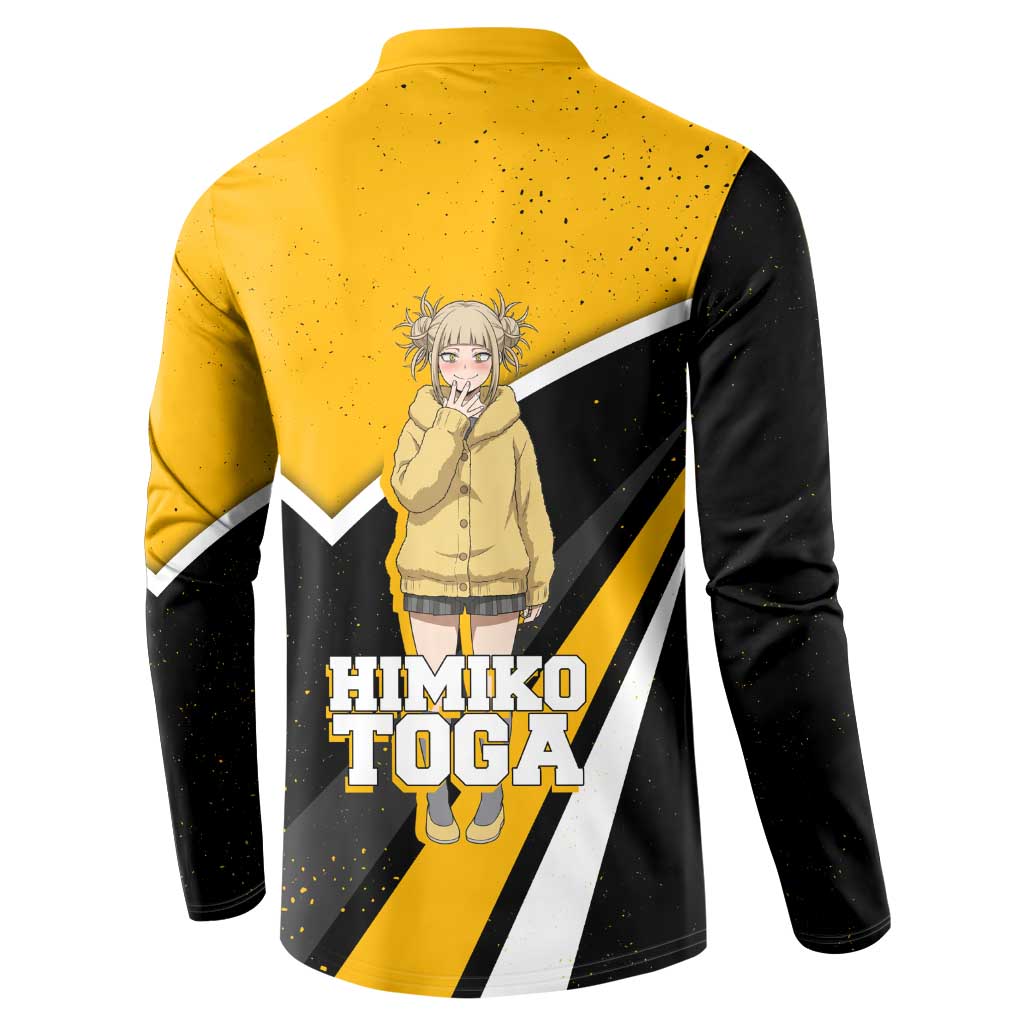 Himiko Toga My Hero Academia Button Sweatshirt Anime Grunge Splatter Graphic Style