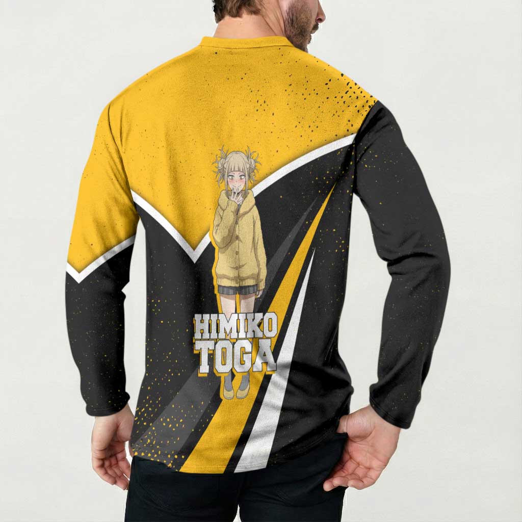 Himiko Toga My Hero Academia Button Sweatshirt Anime Grunge Splatter Graphic Style