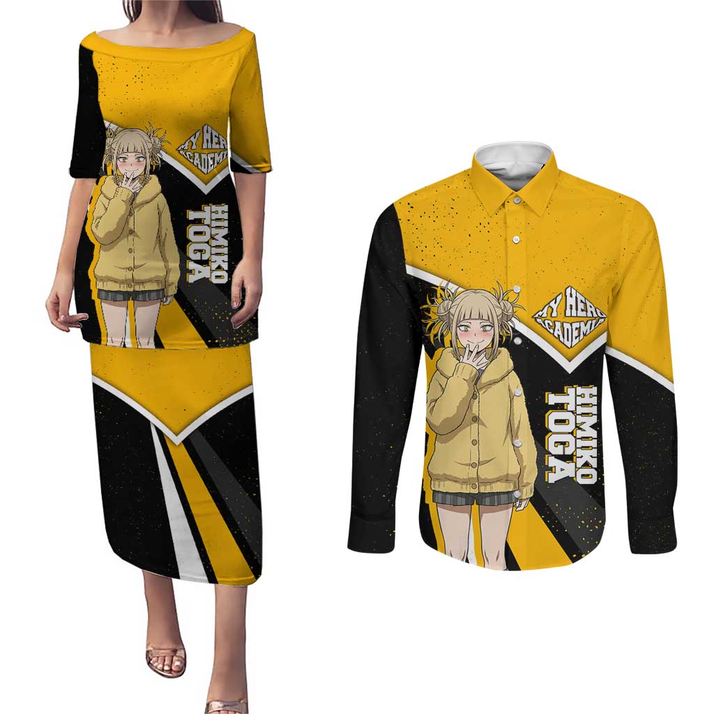 Himiko Toga My Hero Academia Couples Matching Puletasi and Long Sleeve Button Shirt Anime Grunge Splatter Graphic Style